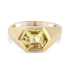Ouro Verde-Quarz Herren Ring 925 Silber vergoldet  ca. 4,31 ct image number 0
