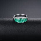 AAA Kagem Sambia Smaragd und Zirkon 5 Stein Ring 925 Silber rhodiniert  ca. 3,00 ct image number 1