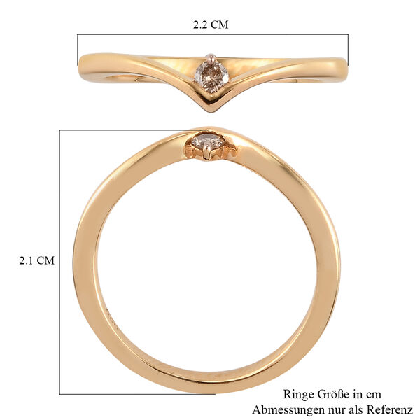 Champagner Diamant Ring 925 Silber 585 Vergoldet image number 7