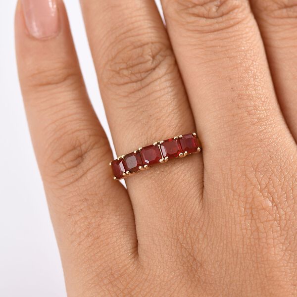 AAAA Mexikanischer Kirschfeuer-Opal Ring in 375 Gold - 1 ct. image number 3