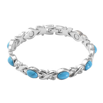 Blauer Howlit Armband 16.5 cm Silber tone ca. 15,00 ct