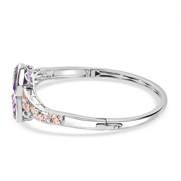 AA Rose De France Amethyst, Wei&szlig;er Zirkon Armreif ca. 19 cm Nickelfreies Messing ca. 10,44 ct. image number 4