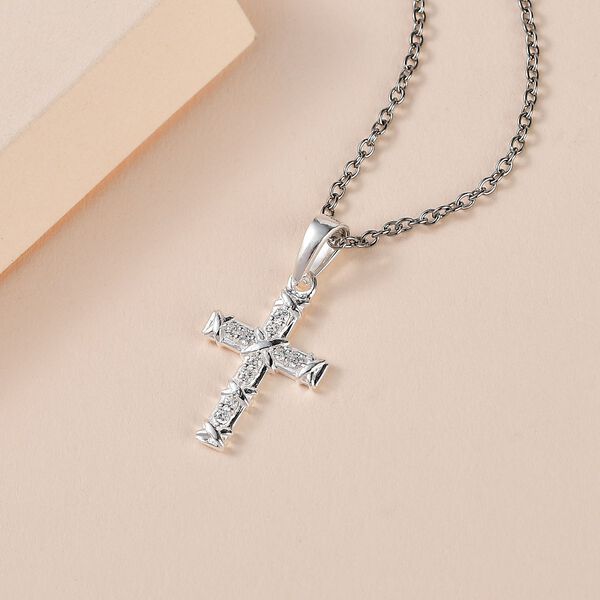 Weißer kubischer Zirkonia-Anhänger mit 50cm Kette - 0,28 ct. image number 2