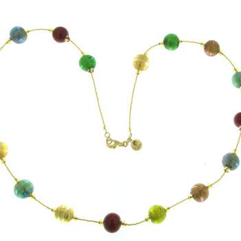 IL MURANO DI FRANCESCA- mehrfarbige Muranoglas aus Italien 60cm Perlen-Halskette