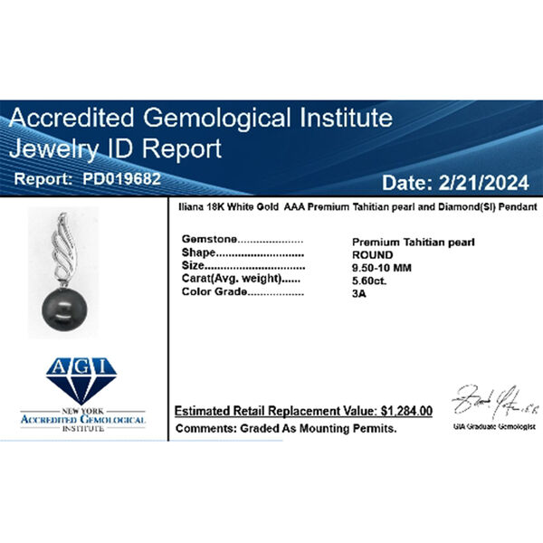 ILIANA AAA Tahiti Perle Anh&auml;nger in 750 Wei&szlig;gold image number 6