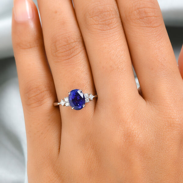 RHAPSODY - AAAA Tansanit und Diamant-Ring, VS E-F, 950 Platin  ca. 2,25 ct image number 3