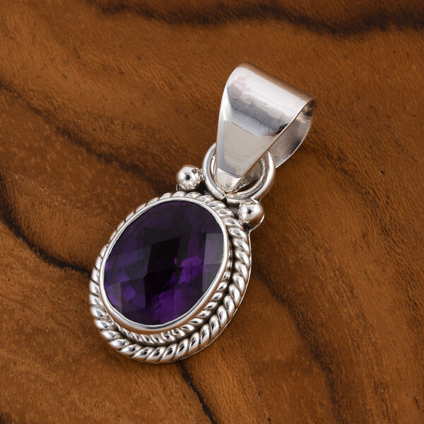 Royal Bali Kollektion - afrikanischer Amethyst-Anh&auml;nger, 925 Silber ca. 1,70 ct image number 2