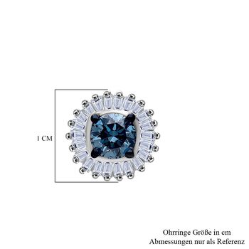 LUXURIANT 1 ct. SGL zertifizierte SI-GH blaue und wei&szlig;e Labor Diamant Ohrringe