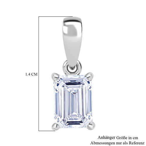 LUXURIANT DIAMOND- IGI zertifizierter VS Labor Smaragdschliff Diamant Anhänger in 950 Platin- 1 ct. image number 5