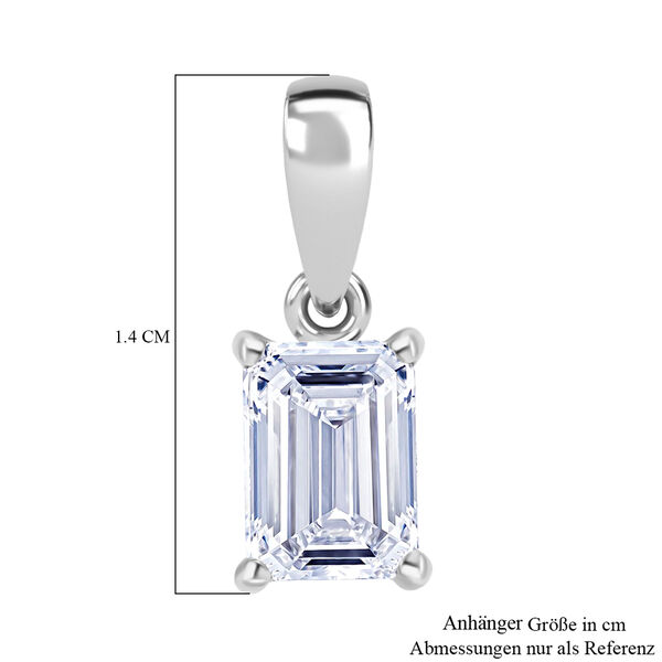 LUXURIANT IGI zertifizierter VS Labor Smaragdschliff Diamant Anhänger in 950 Platin- 1 ct. image number 5