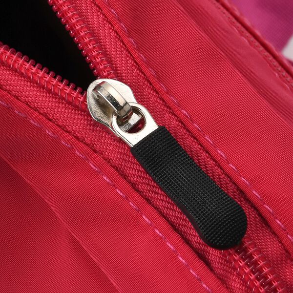 Umhängetasche mit mehreren Reißverschlussfächern und RFID-Schutz, 12,5x6x16cm, Rosenrot image number 7