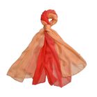 LA MAREY handgemalter Damen Schal aus Seidenchiffon, Orange image number 0