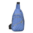 Stepp-Slingtasche mit RFID-Schutz und Kopfhöreröffnung, Größe: 17x7,5x30cm, Blau