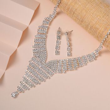 Wei&szlig;er Kristall Schmuckset Reines Messing