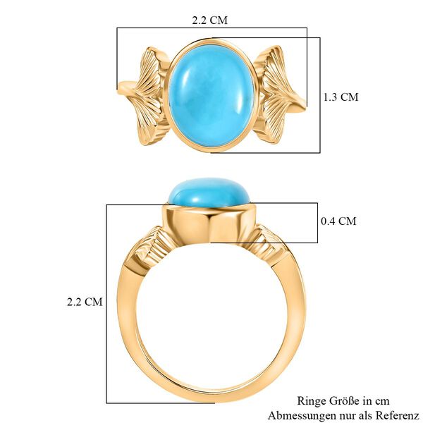 GP Italienische Garten Kollektion - AA Sleeping Beauty Türkis, Kanchanaburi Blauer Saphir Ring 925 Silber 750 Gelbgold Vermeil (Größe 19.00) ca. 2.77 ct image number 7