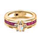 GP Celestial Dream Collection - Afrikanischer Rubin Afrikanischer Rubin und Welo Opal Ring Set, ca. 2,03 ct. image number 0