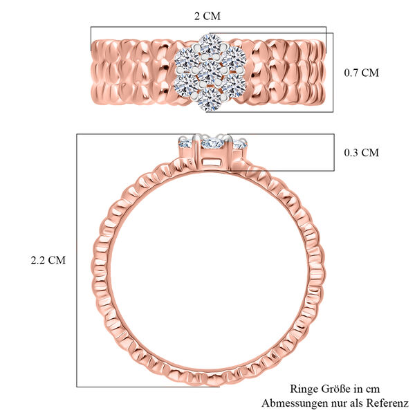 LUXURIANT SI-GH Labor Diamant Ring mit Herzmotiven, 925 Silber 750 Roségold Vermeil - 0,25 ct. image number 5