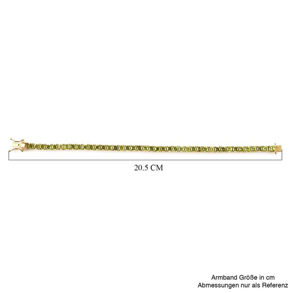 Nat&uuml;rliches Peridot-Armband, 925 Silber vergoldet, 19 cm, 14,68 ct. image number 5