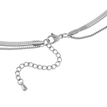 Doppellagige Kristall-Halskette, 50cm