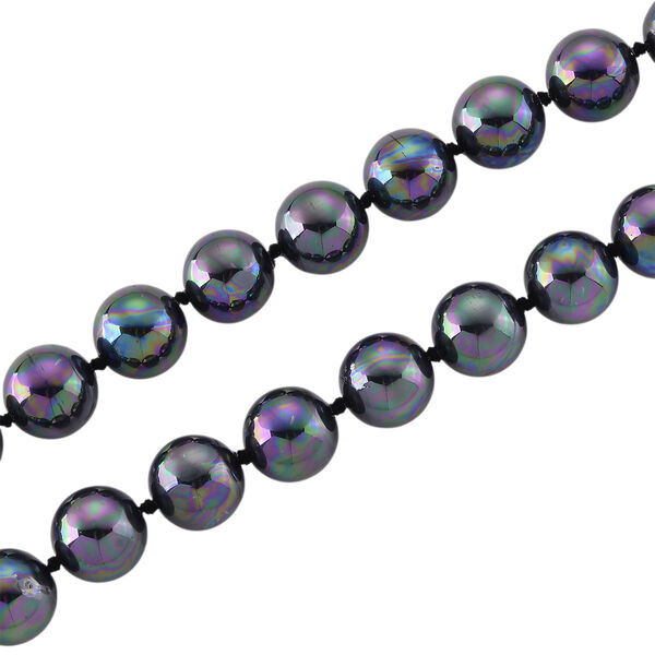 Mehrfarbige Muschelperlen (9-11 mm) Halskette ca. 60 cm 316L Edelstahl image number 4