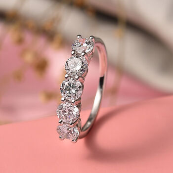 LUXURIANT SI-GH Labor Diamant Ring, 925 Silber rhodiniert - 2 ct.