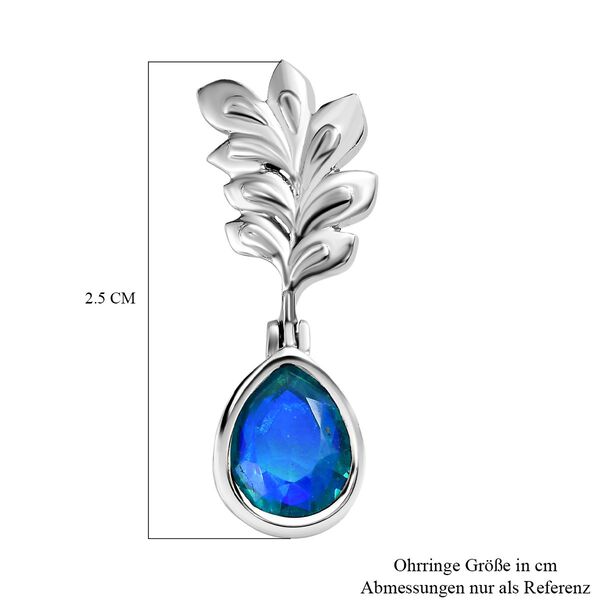 Paraiba Pfau Triplett Quarz Ohrringe - 2,73 ct. image number 5
