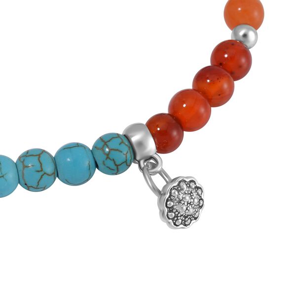 3er Set - Mehrfarbiges Edelsteine Charm Armband, Schwarz oxidiert, ca. 305.00 ct image number 4