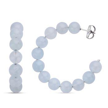 Aquamarin Creolen, Edelstahl ca. 50,00 ct