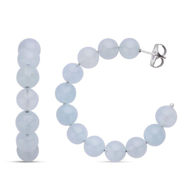 Aquamarin Creolen, Edelstahl ca. 50,00 ct