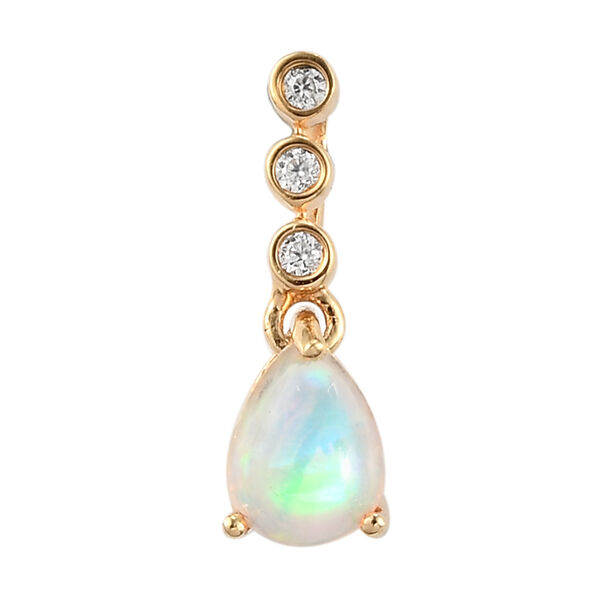 Nat&uuml;rlicher, &auml;thiopischer Opal-Ring und Anh&auml;nger, 925 Silber vergoldet ca. 1,13 ct image number 6