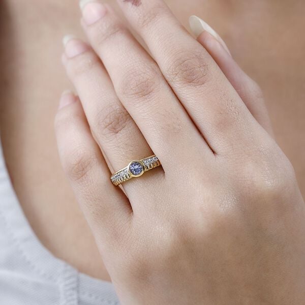 Tansanit und Zirkon Ring - 0,61 ct. image number 2