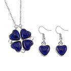 2er-Set - Vielseitiger Lapislazuli-Magnet-Anhänger mit Kristall-Rückseite, als Halskette oder Anhänger tragbar, und Ohrringe