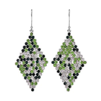 Kristall Rhombus Ohrringe, mehrfarbig