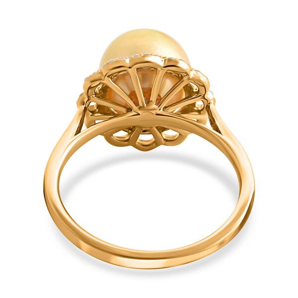 ILIANA  zertifiziert und geprüft AAA goldene Südseeperle und SI Diamant Ring in 750 Gold image number 4
