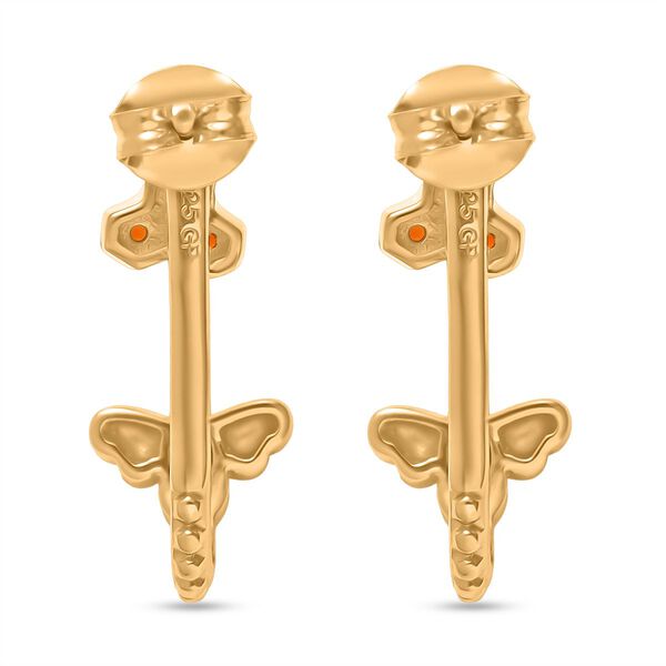 AA Kanchanaburi Blauer Saphir, AAA Mexikanischer Purpurroter Feueropal Ohrringe 925 Silber 750 Gelb Vergoldet ca. 0.24 ct image number 6