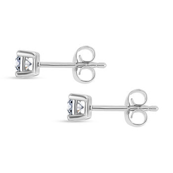 LUXURIANT SGL zertifizierte SI-GH Labor Diamant Ohrringe, 925 Silber rhodiniert - 0,50 ct.