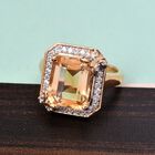 Citrine und Zirkon Ring 925 Silber 585 Vergoldet image number 1