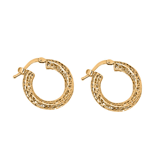 Creolen mit Spalier-Muster, 375 Gelbgold image number 2