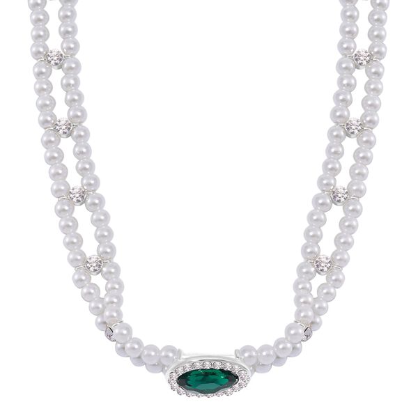 2er Set - Neongrüne Kristall Halskette image number 6