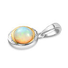 Natürlicher Äthiopischer Opal Sonne, Mond und Erde Anhänger 925 Silber Bicolor ca. 0,93 ct image number 3