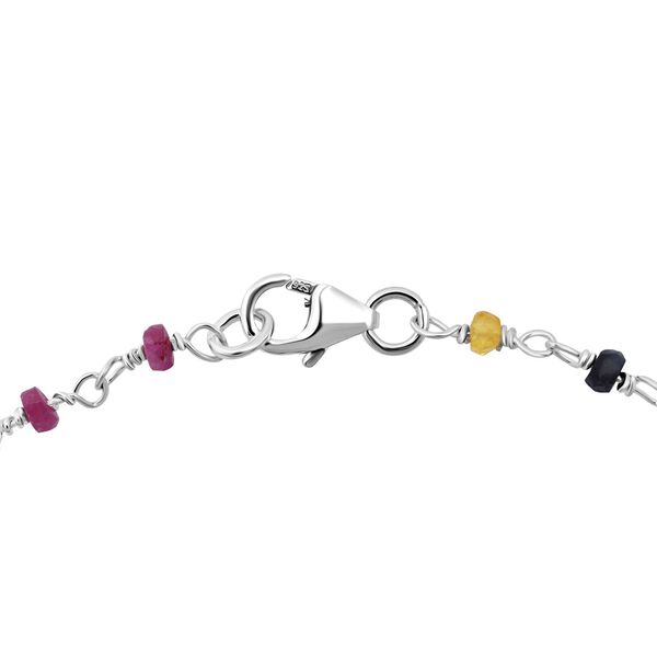 Mehrfarbig Saphir Armband ca. 19 cm 925 Silber ca. 6,00 ct. image number 3