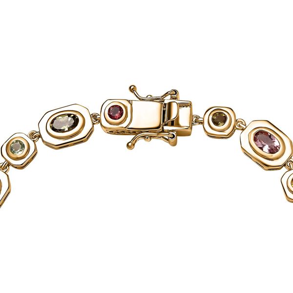 Mehrfarbig-Turmalin Armband ca. 20 cm 925 Silber Gelbgold Vermeil ca. 5,18 ct. image number 4