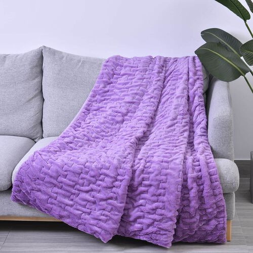 Super weich: Plissierte Luxus Decke mit Mikroflannel-Futter, 150x200 cm, Lavendel image number 0