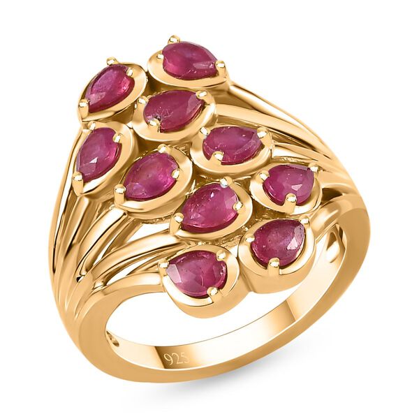 Afrikanischer Rubin (Fissure gefüllt) Ring, 925 Silber vergoldet (Größe 16.00) ca. 2.20 ct image number 4