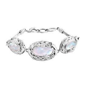 Royal Bali - Premium Regenbogen Mondstein Armband ca. 19 cm 925 Silber ca. 20.45 ct Royal Bali - Premium Regenbogen Mondstein Armband ca. 19 cm 925 Silber ca. 20.45 ct