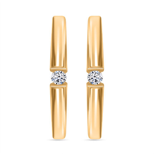LUXURIANT DIAMOND - SI GH Labor Diamant Ohrringe, 925 Silber Gelbgold Vermeil - 0,10 ct. image number 2