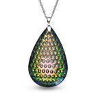 Pfau Kristall-Anhänger mit Kette, reiner Edelstahl