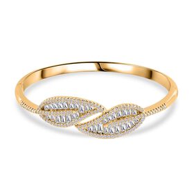 Weißer Zirkonia-Armreif in Goldton, 19 cm - 5 ct.