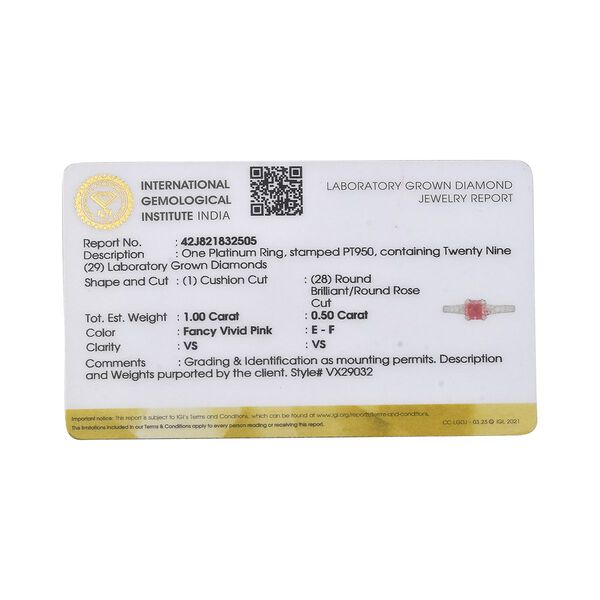 LUXURIANT VS rosa und VS-EF wei&szlig;er Labor Diamant Ring in 950 Platin - 1,54 ct. image number 7