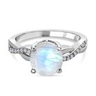 Premium Regenbogen Mondstein und Zirkon Ring - 1,99 ct. image number 0